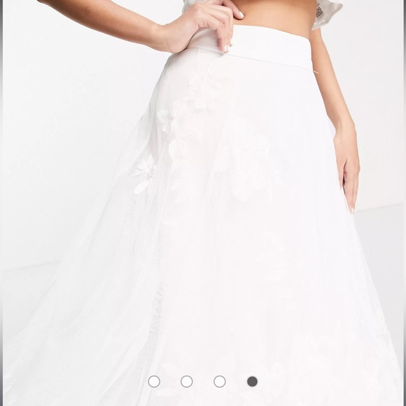 ASOS Edition Floral Embroidered Mesh Full Skirt - XS / 4 (runs small) - NEW! - Picture 3 of 9